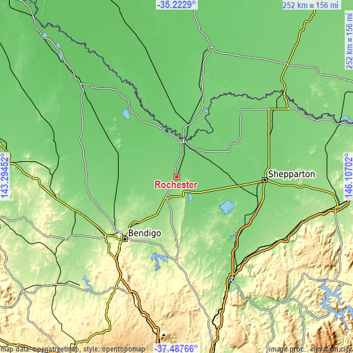 Topographic map of Rochester