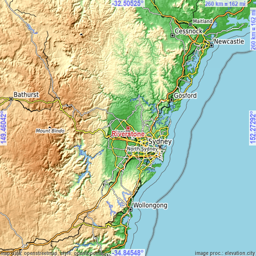 Topographic map of Riverstone