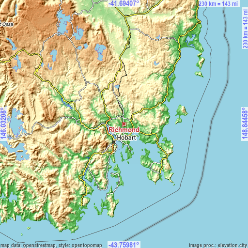 Topographic map of Richmond