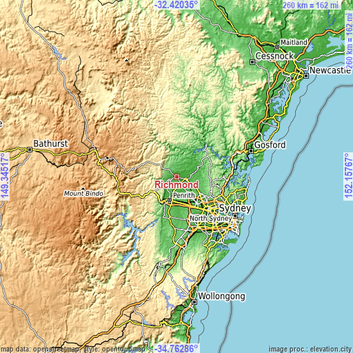 Topographic map of Richmond