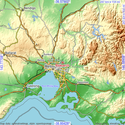 Topographic map of Research