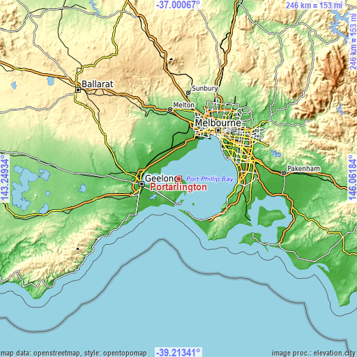 Topographic map of Portarlington