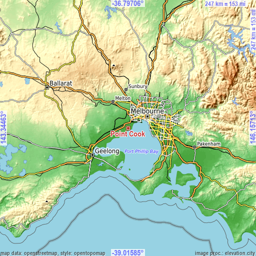 Topographic map of Point Cook
