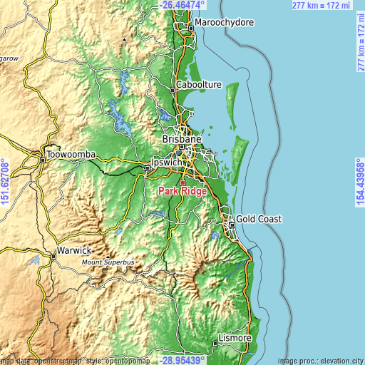 Topographic map of Park Ridge