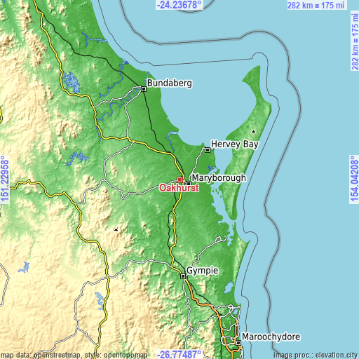 Topographic map of Oakhurst