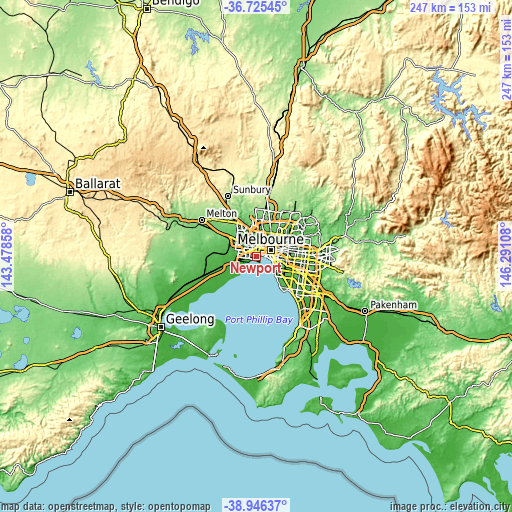 Topographic map of Newport