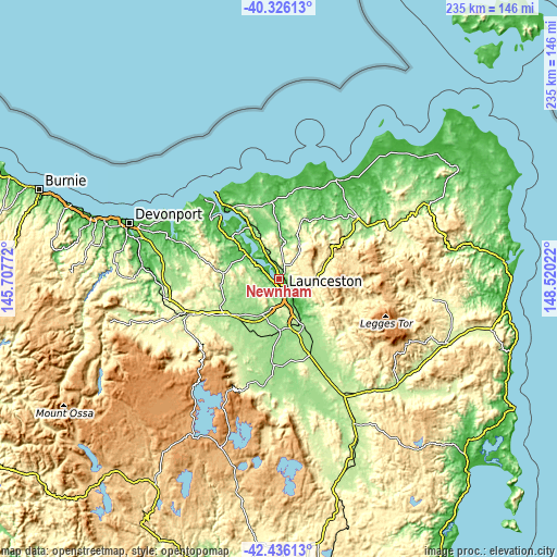 Topographic map of Newnham