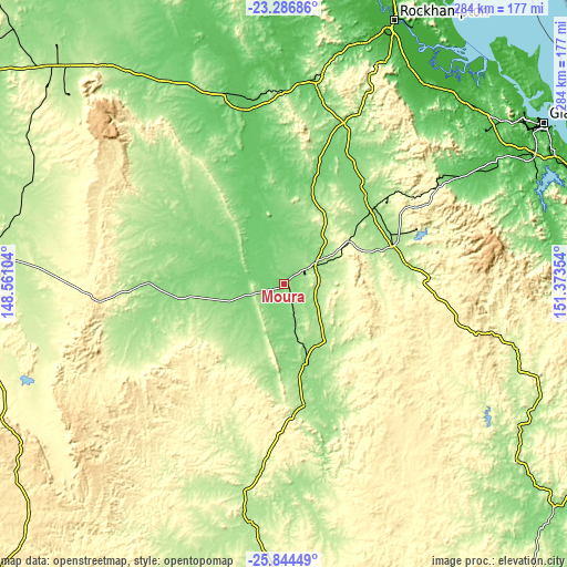 Topographic map of Moura