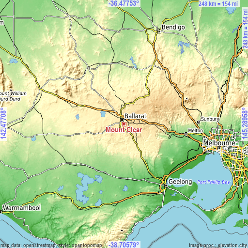 Topographic map of Mount Clear