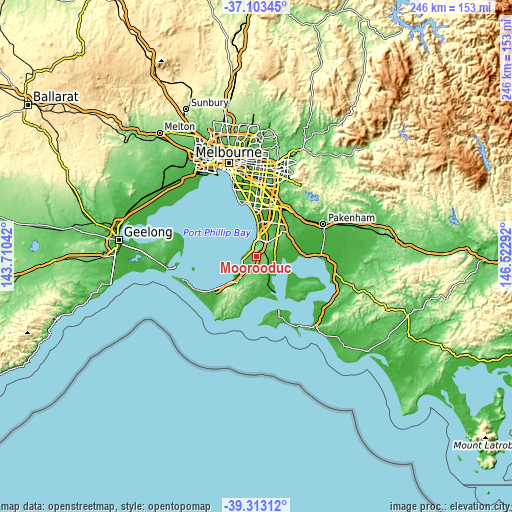 Topographic map of Moorooduc