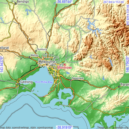 Topographic map of Montrose