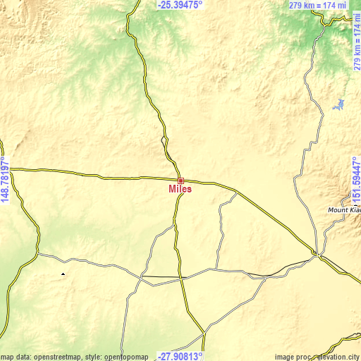 Topographic map of Miles