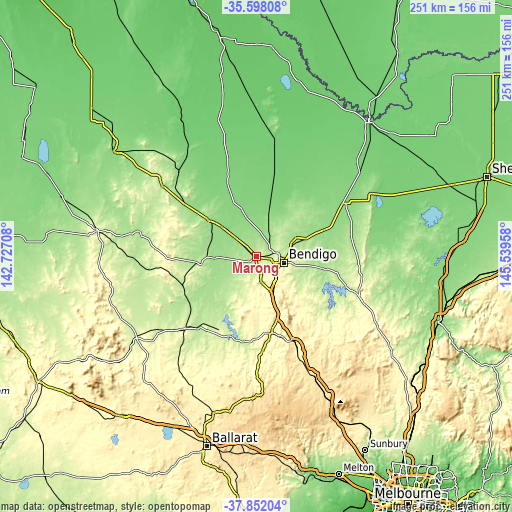 Topographic map of Marong