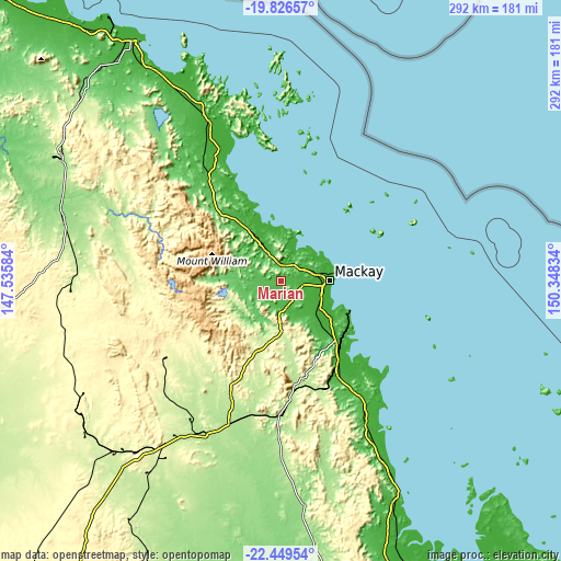 Topographic map of Marian