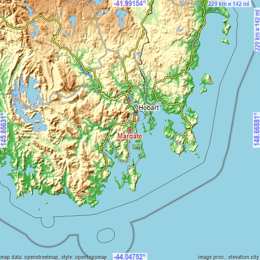 Topographic map of Margate