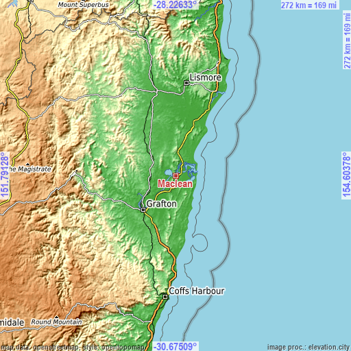 Topographic map of Maclean