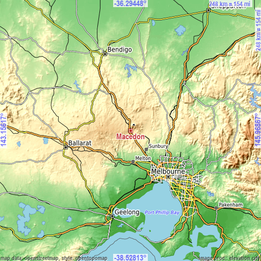 Topographic map of Macedon