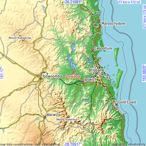 Topographic map of Lowood