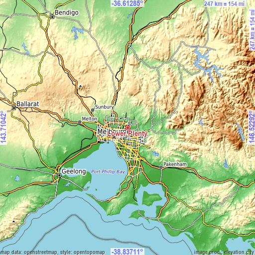 Topographic map of Lower Plenty