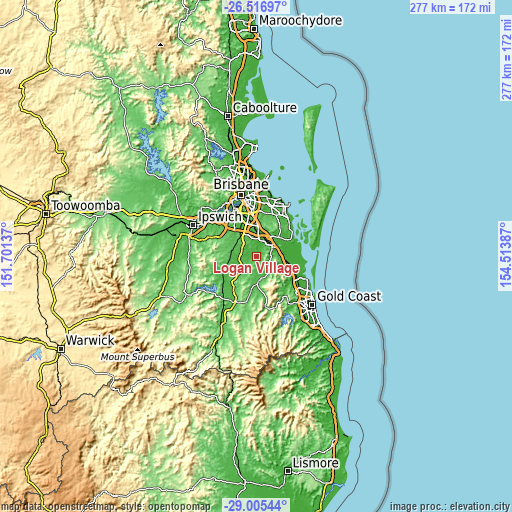 Topographic map of Logan Village