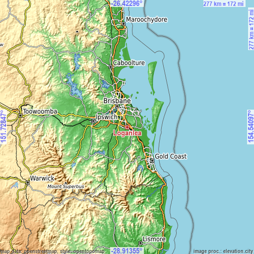 Topographic map of Loganlea