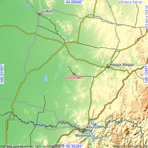 Topographic map of Lockhart