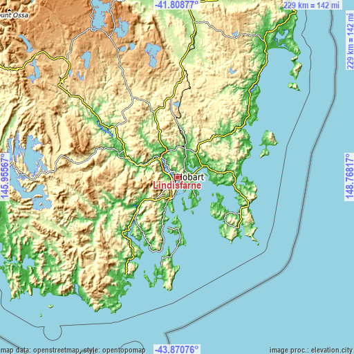 Topographic map of Lindisfarne