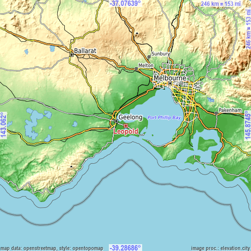 Topographic map of Leopold