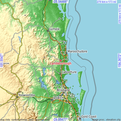 Topographic map of Landsborough