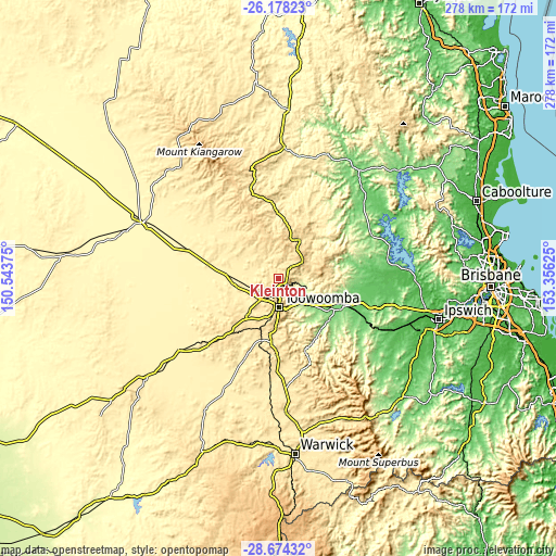 Topographic map of Kleinton