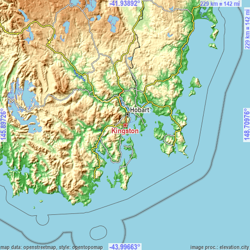 Topographic map of Kingston