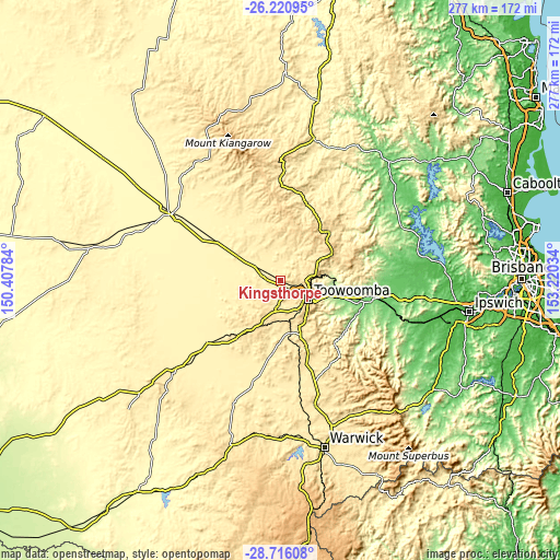 Topographic map of Kingsthorpe