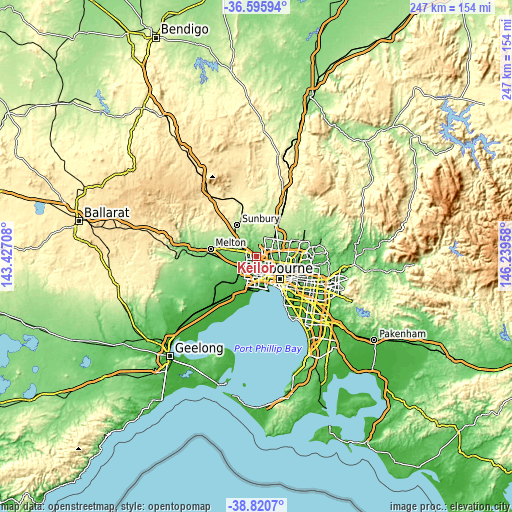 Topographic map of Keilor