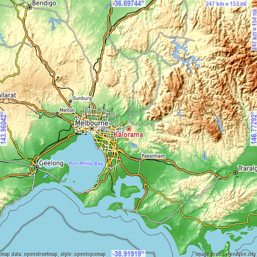 Topographic map of Kalorama