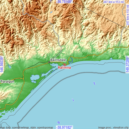 Topographic map of Kalimna