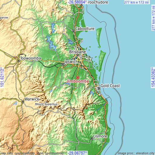 Topographic map of Jimboomba