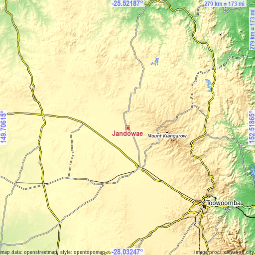 Topographic map of Jandowae