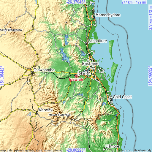 Topographic map of Ipswich