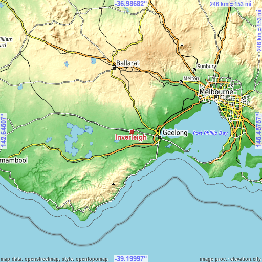 Topographic map of Inverleigh