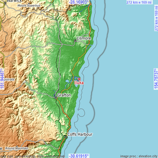 Topographic map of Iluka