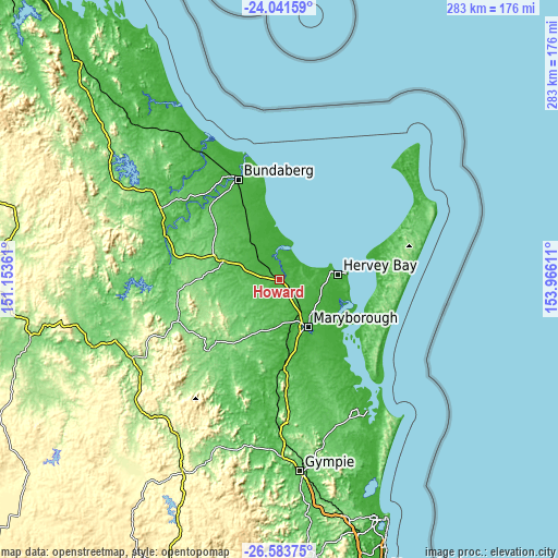 Topographic map of Howard