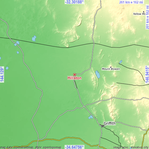 Topographic map of Hillston