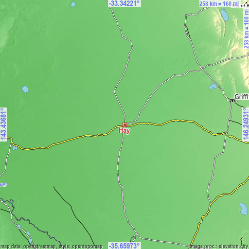 Topographic map of Hay