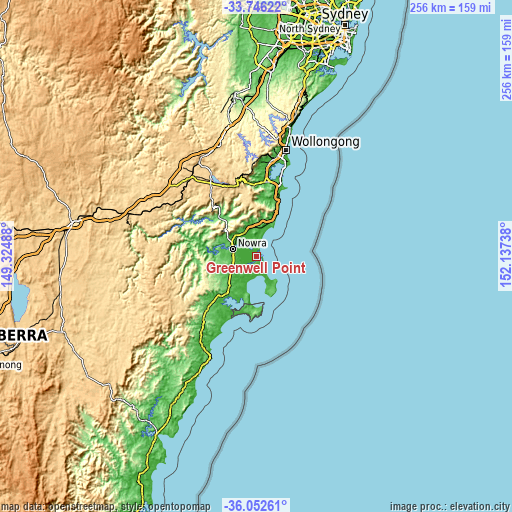 Topographic map of Greenwell Point