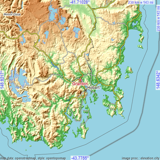 Topographic map of Granton