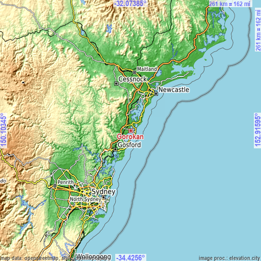 Topographic map of Gorokan