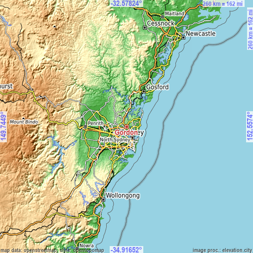 Topographic map of Gordon