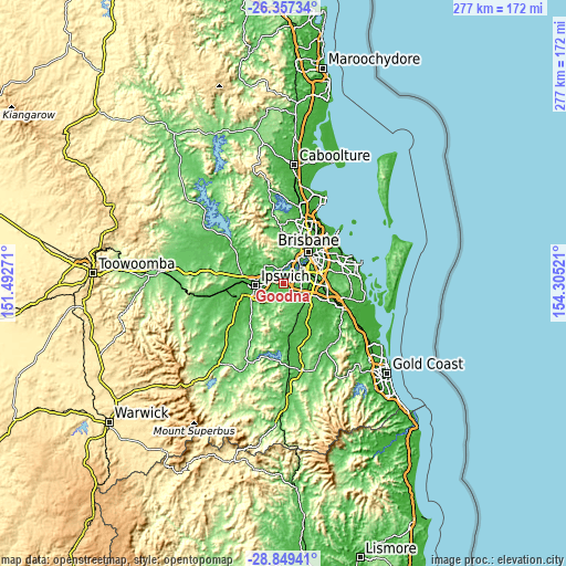 Topographic map of Goodna