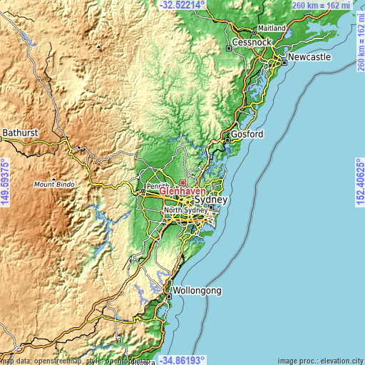 Topographic map of Glenhaven