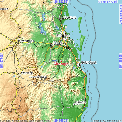 Topographic map of Gleneagle